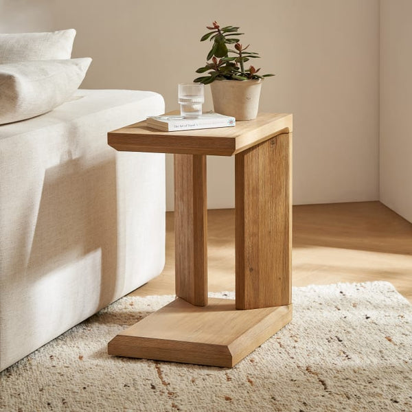 Japandi Small Wooden Side Table