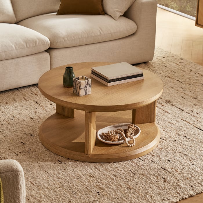 Japandi Round Wood Coffee Table