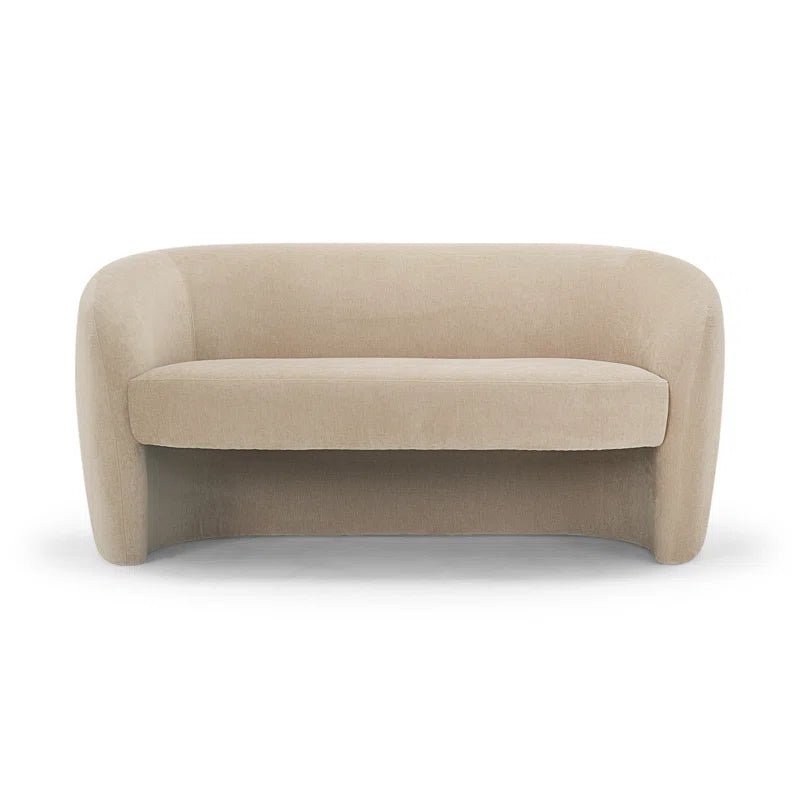 Compact Japandi Loveseat in Textured Fabric