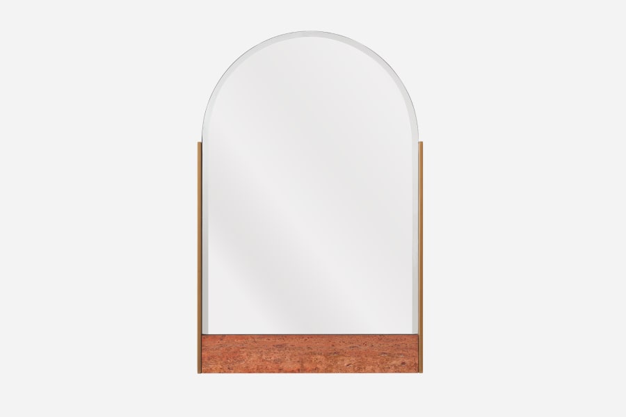 Japandi Travertine Mirror