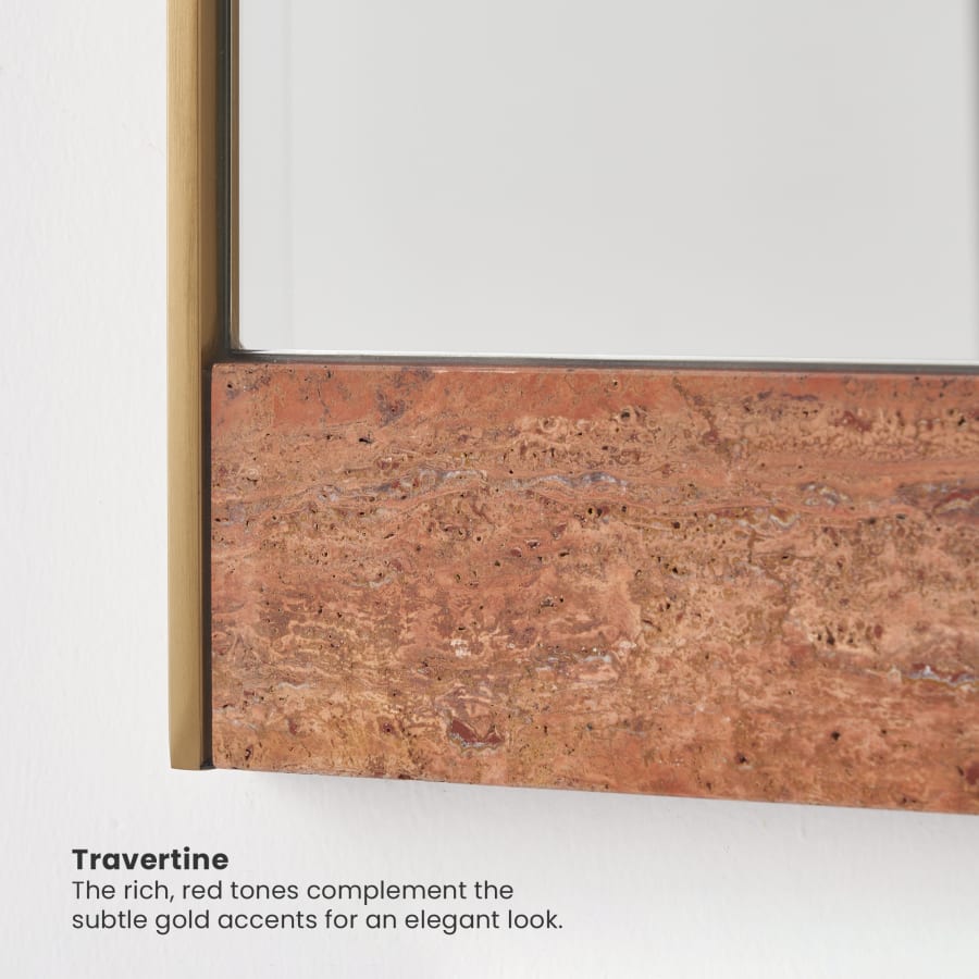 Japandi Travertine Mirror