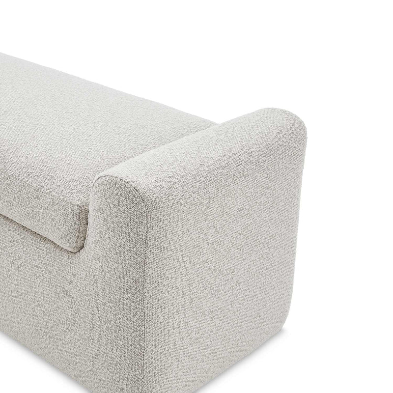Japandi White Bouclé Bench - Dakota