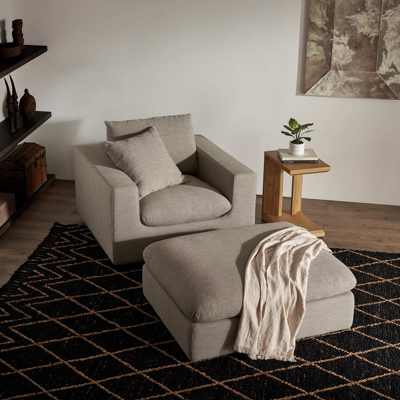 Japandi Linen Swivel Armchair - Dawson
