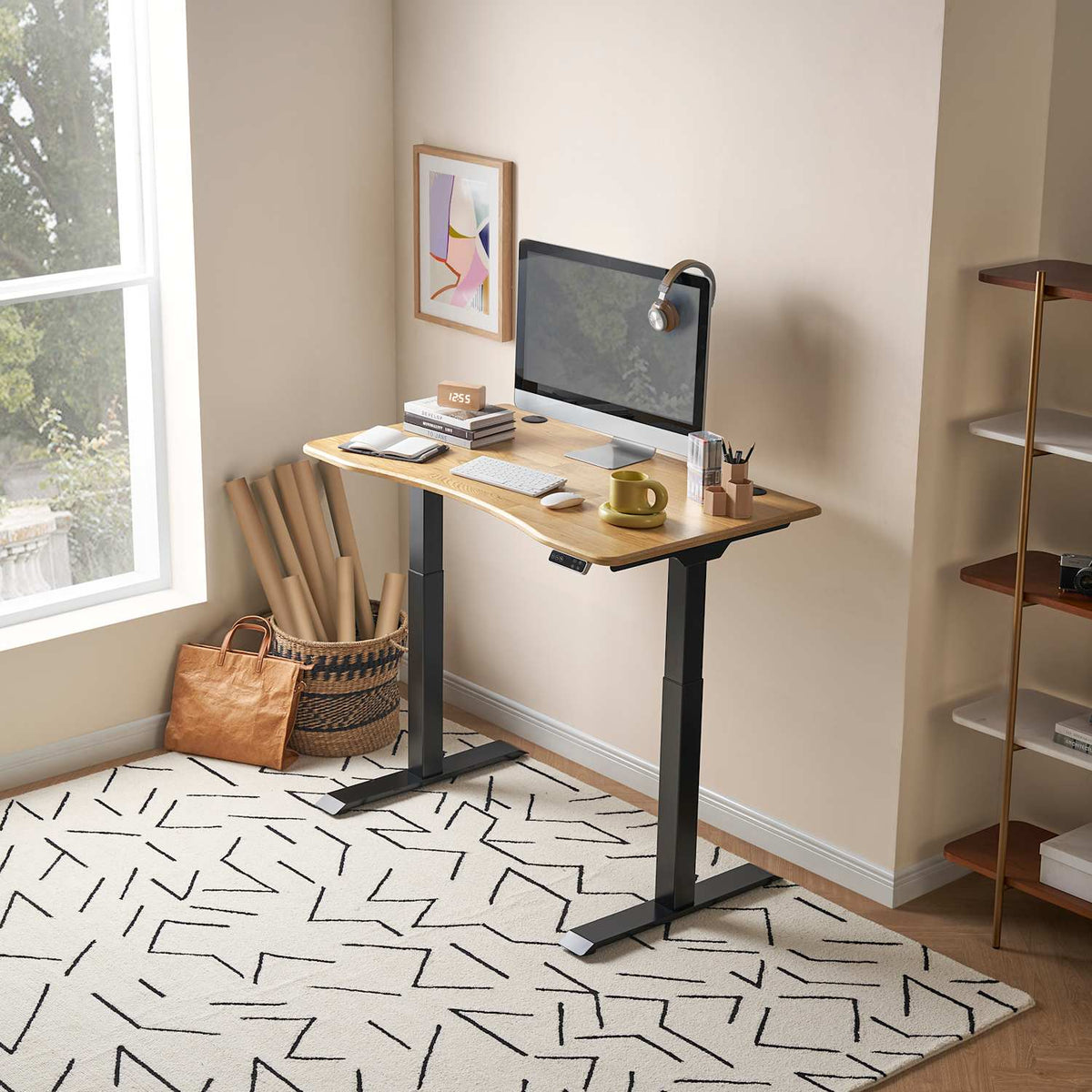 Emmerson desk raised to standing height