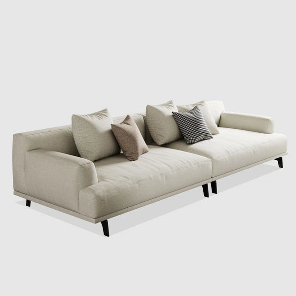 Cotton & Linen Japandi Sofa with Pillows