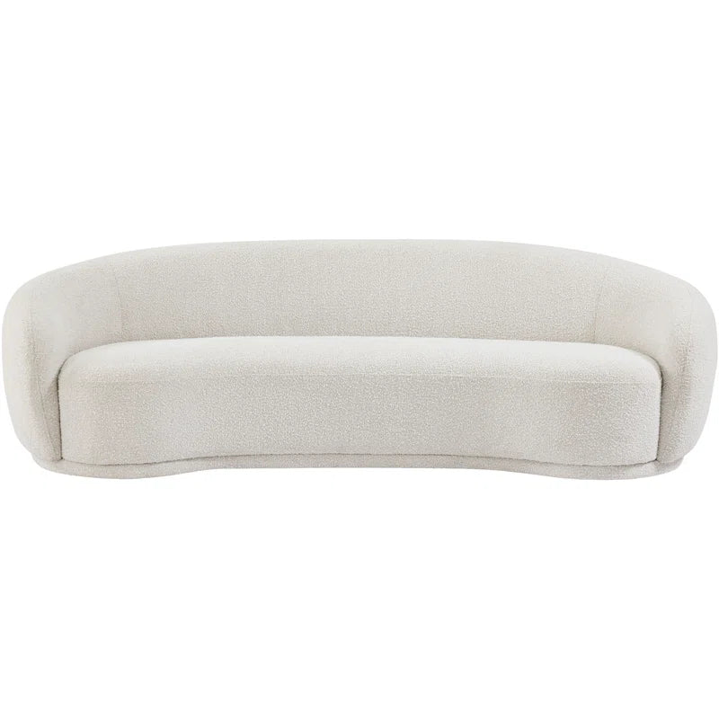 Rolled Arm Japandi Chesterfield Sofa in Velvet