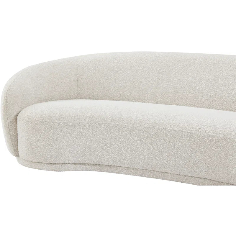 Rolled Arm Japandi Chesterfield Sofa in Velvet