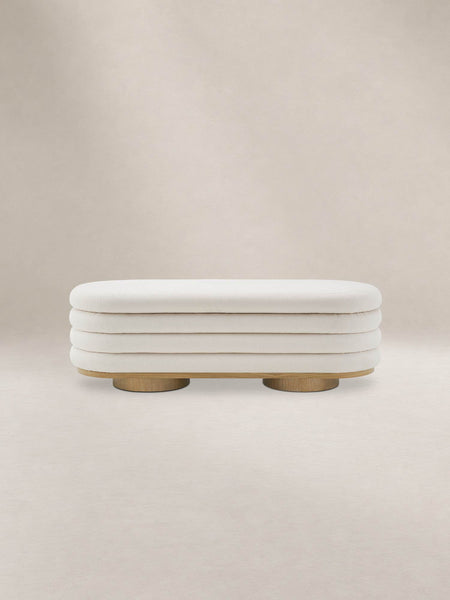 Japandi Bouclé Storage Bench - Freida