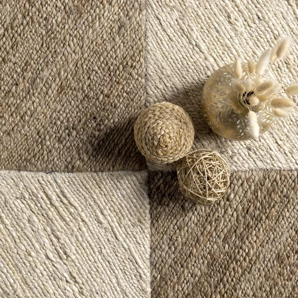 Japandi Jute Tiled Checkered