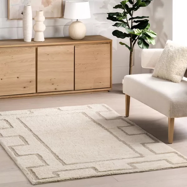 Japandi Geometric Wool Rug