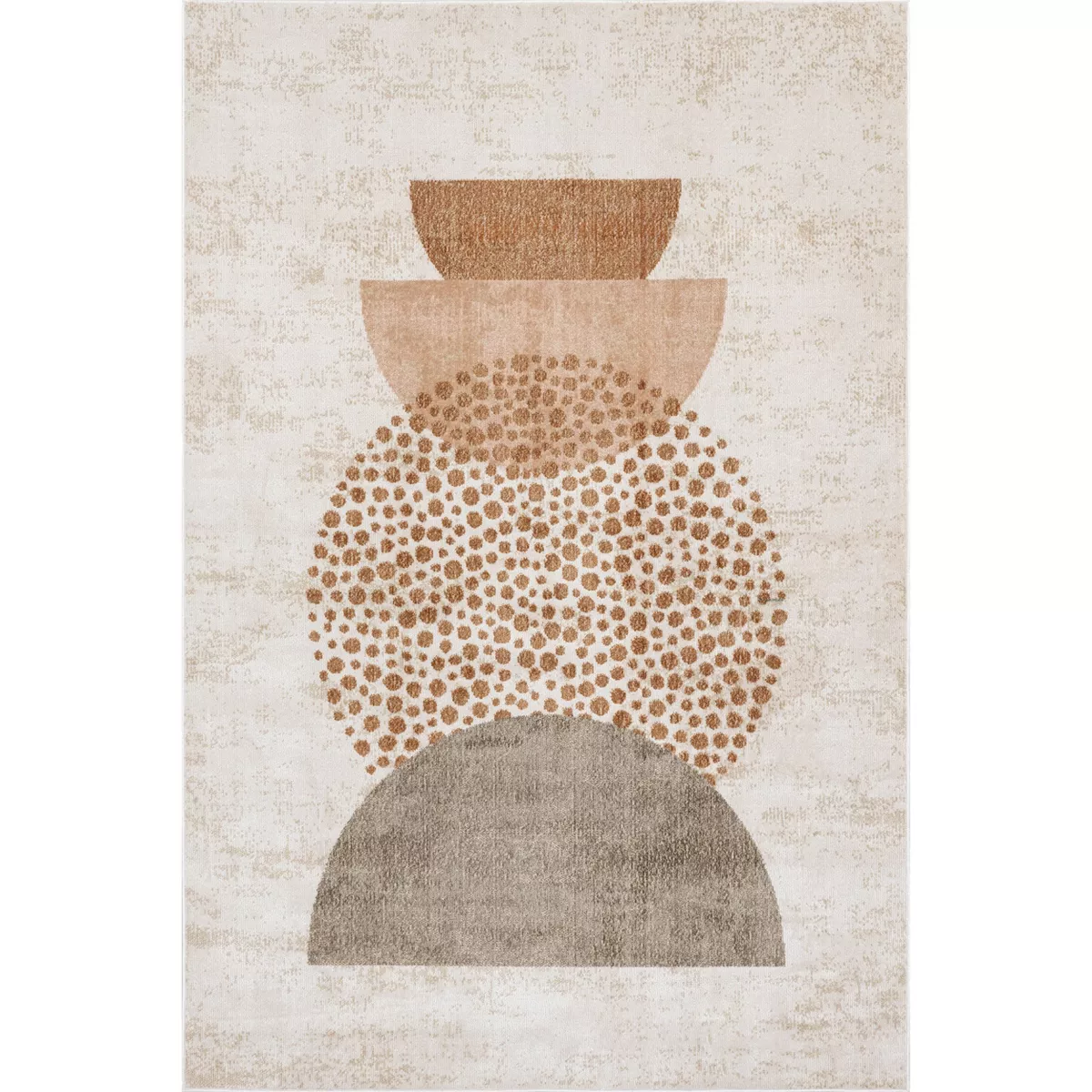 Japandi Terracotta Geometric Rug