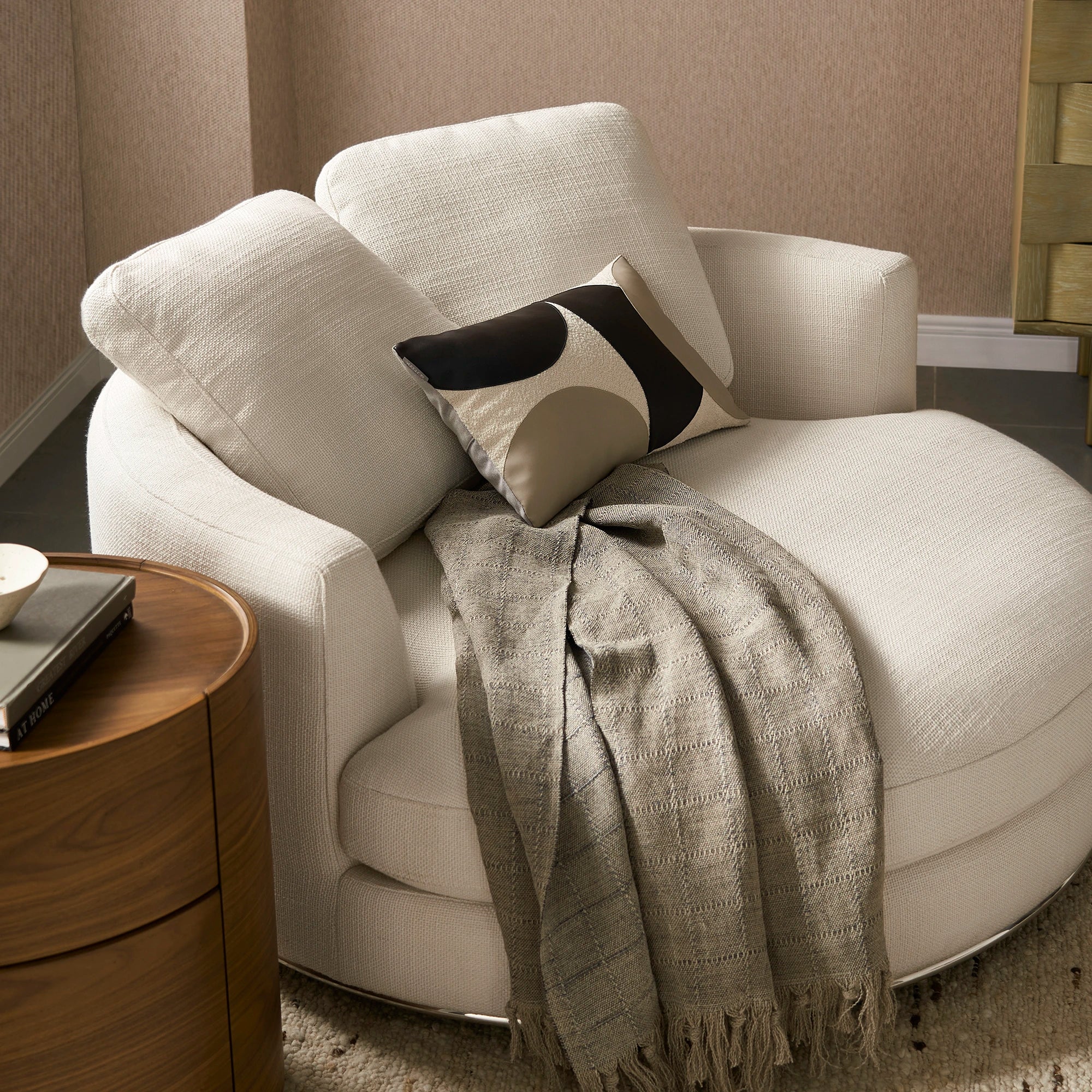 Japandi Swivel Armchair