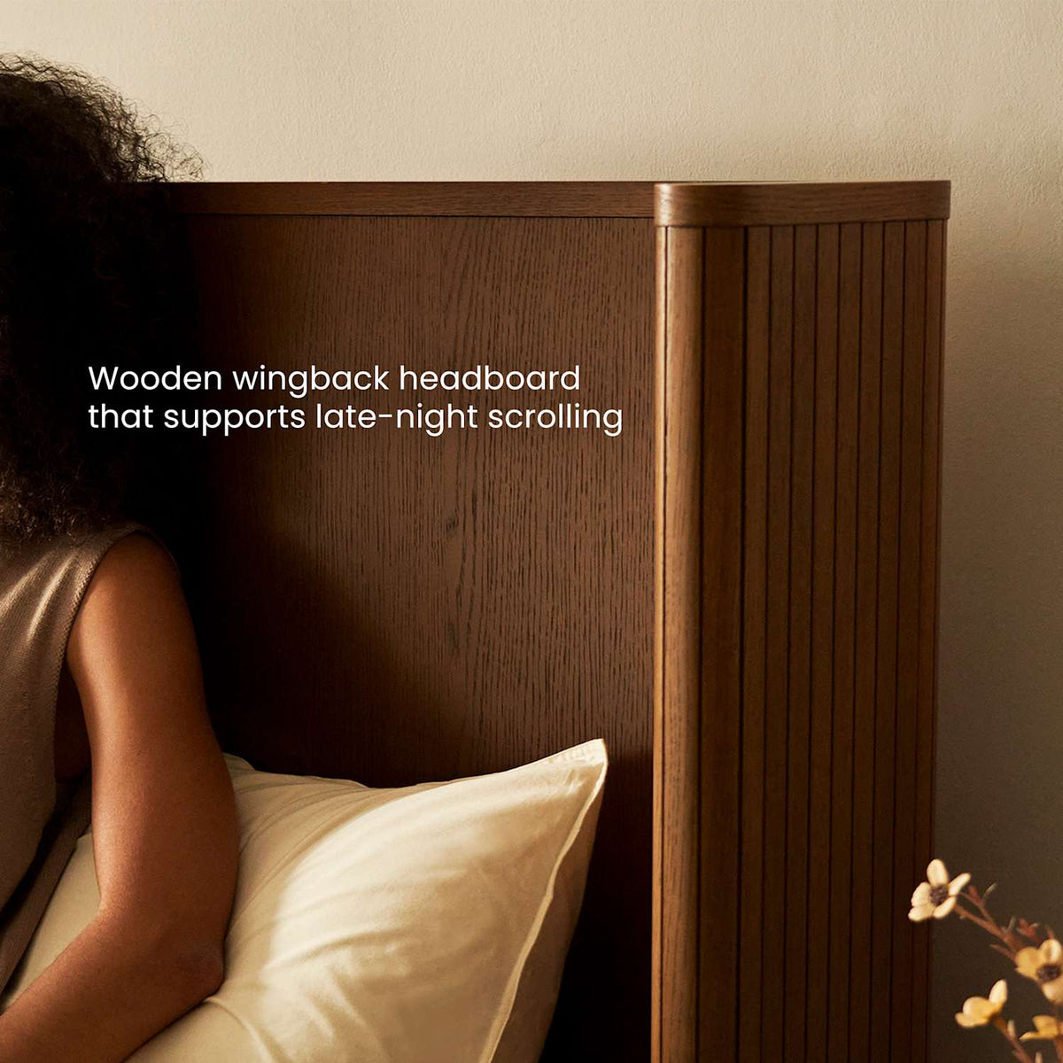 Harper wingback headboard detail
