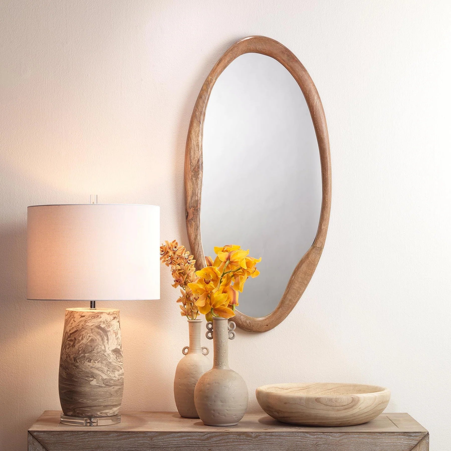 Japandi Organic Oval Mirror