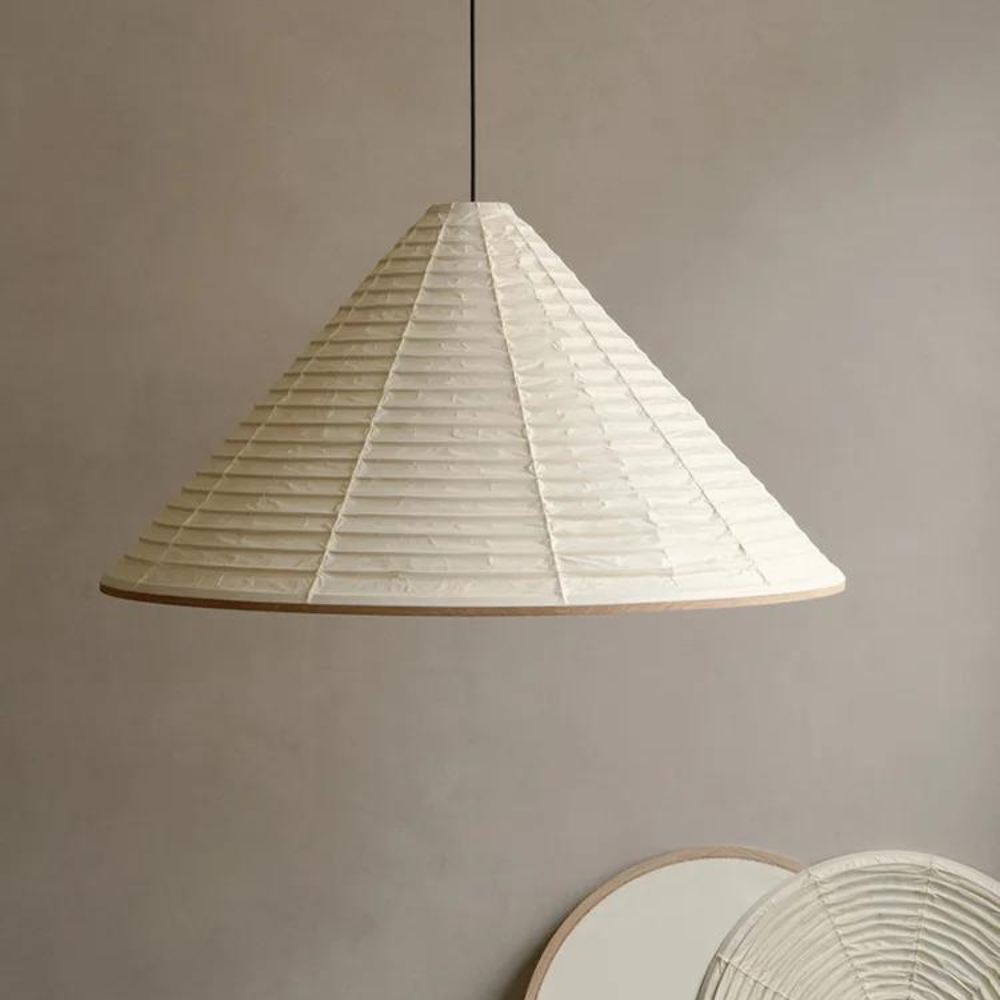 Japandi Paper Cone Pendant Light