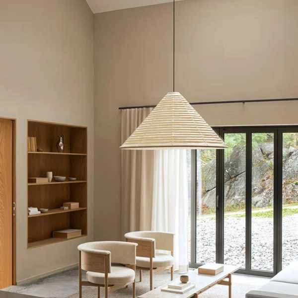 Japandi Paper Cone Pendant Light