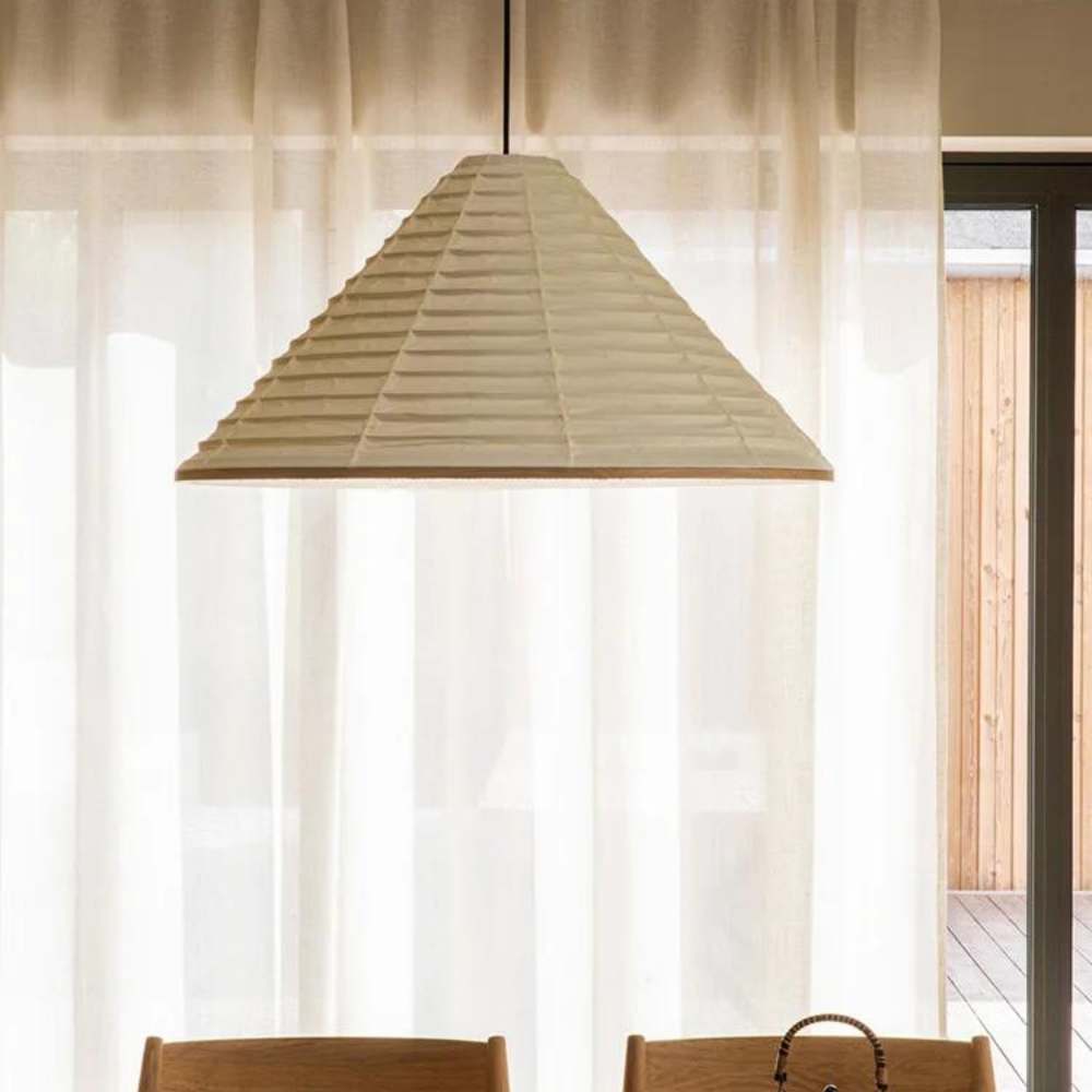 Japandi Paper Cone Pendant Light