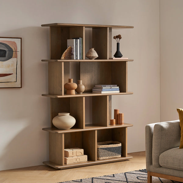 Japandi Wooden Bookshelf