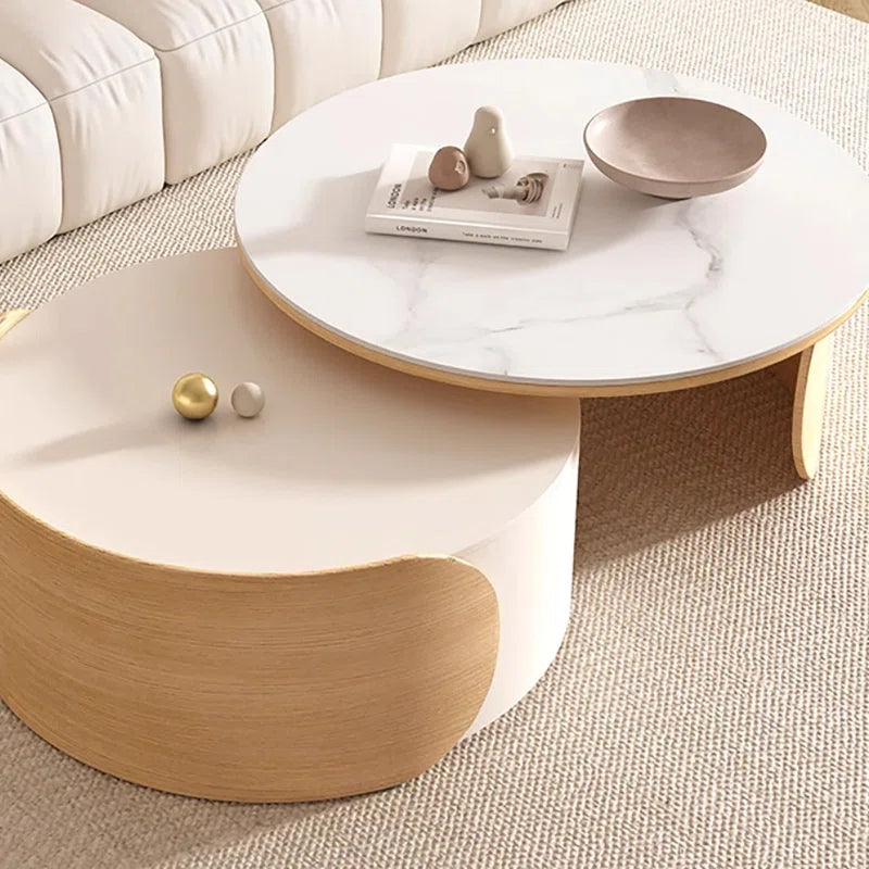 Japandi Nesting Coffee Table with Sintered Stone