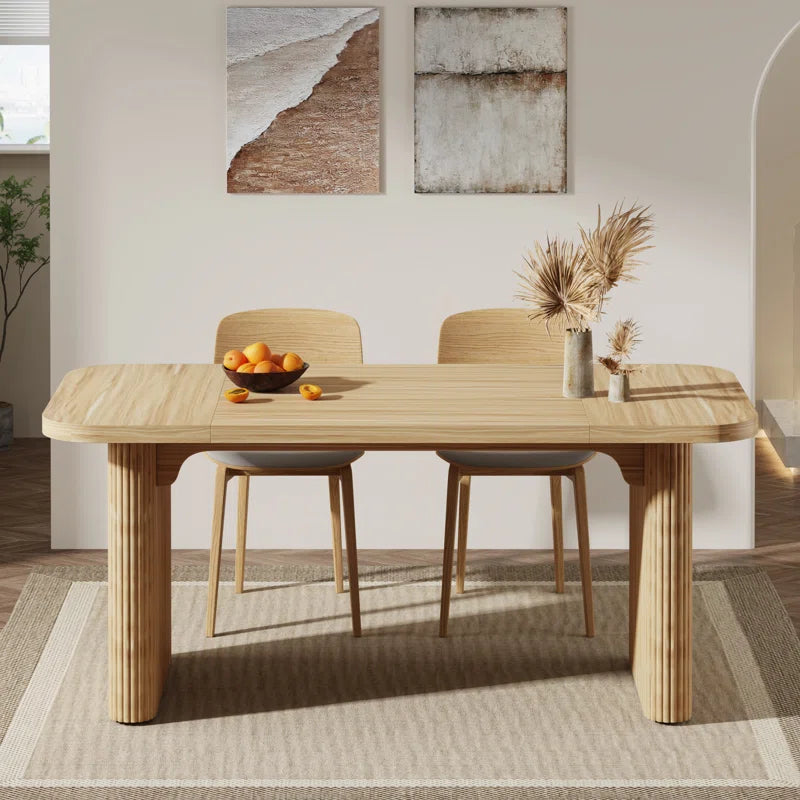 Japandi Rectangular Oak Dining Table 