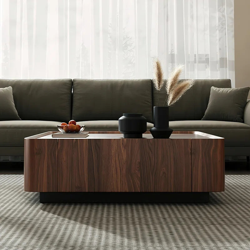 Japandi Square Walnut Coffee Table 