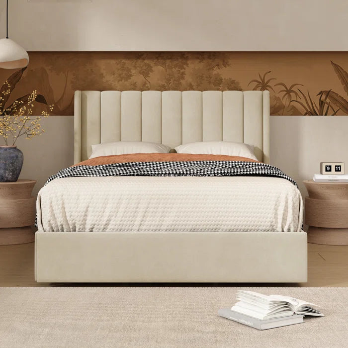 Japandi Bed With Drawer Storage