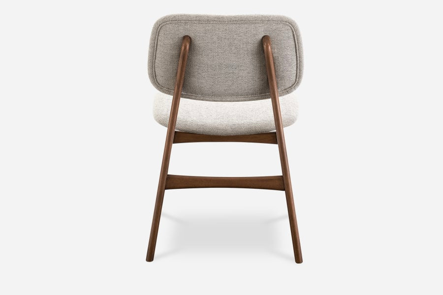 Japandi Wood and Fabric Chair (x2)