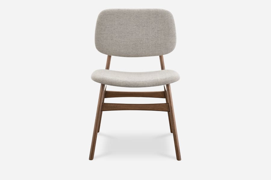 Japandi Wood and Fabric Chair (x2)