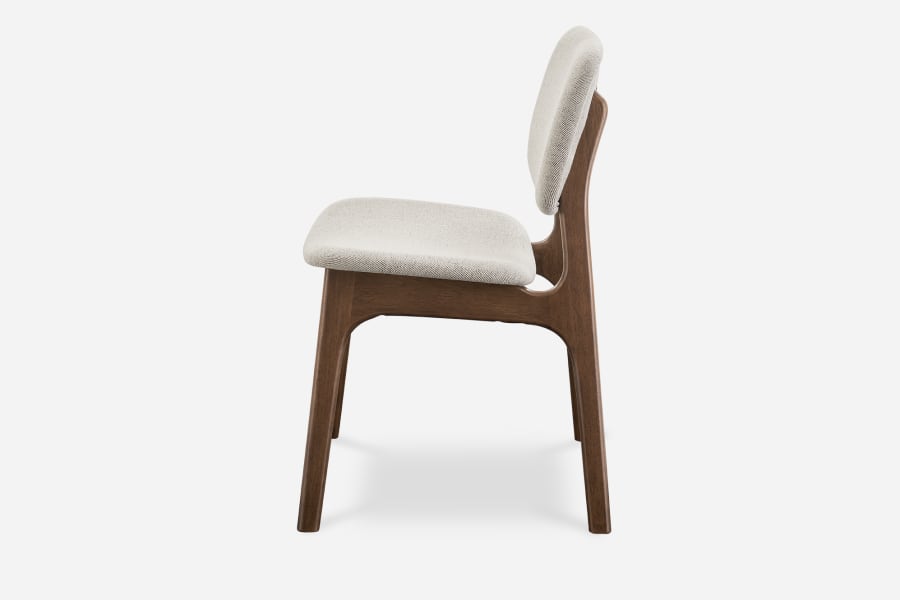 Japandi Wood and Fabric Chair (x2)