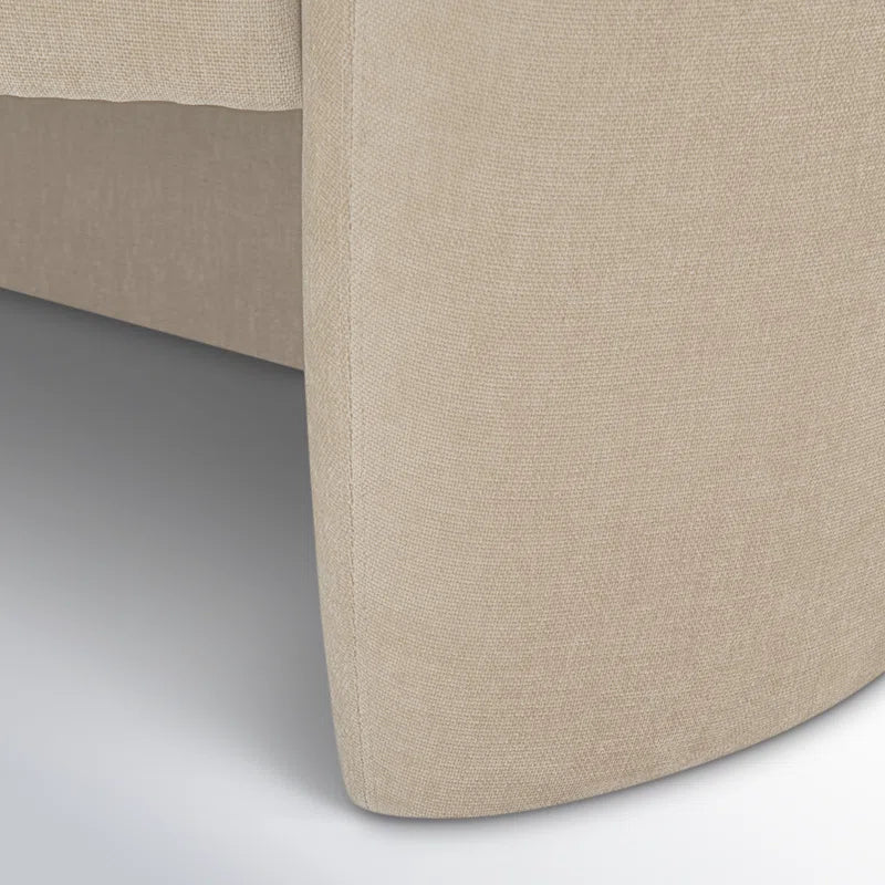 Compact Japandi Loveseat in Textured Fabric