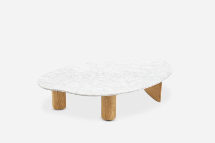 Japandi Wood & Marble Coffee Table