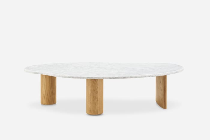 Japandi Wood & Marble Coffee Table