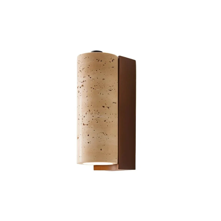 Japandi Travertine Wall Lamp With Arched Cut – Lurma