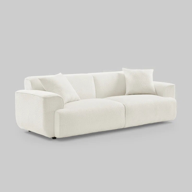Japandi Round Arm Bouclé Sofa