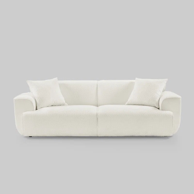 Japandi Round Arm Bouclé Sofa