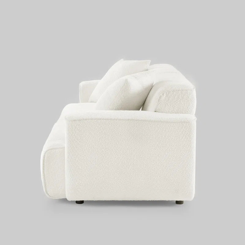 Japandi Round Arm Bouclé Sofa