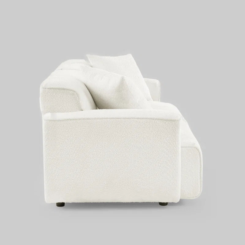 Japandi Round Arm Bouclé Sofa