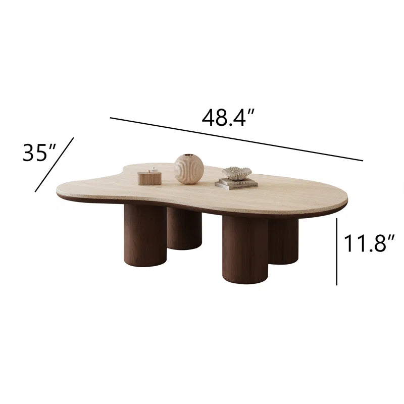 Japandi Stone Tabletop Coffee Table - Masiyah