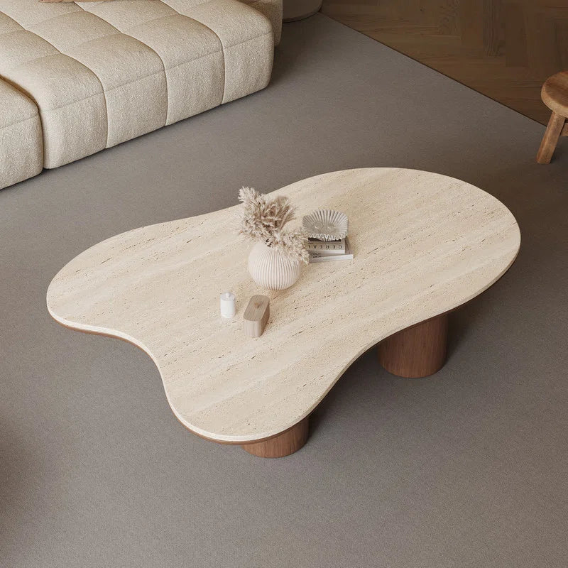 Japandi Stone Tabletop Coffee Table - Masiyah