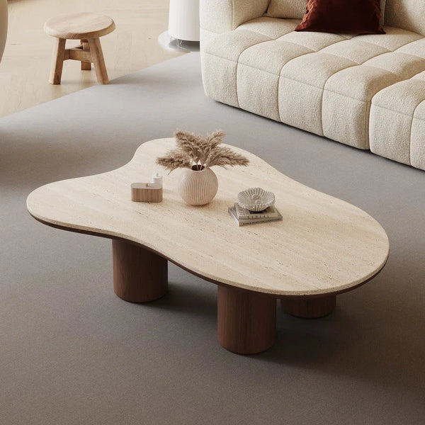 Japandi Stone Tabletop Coffee Table - Masiyah