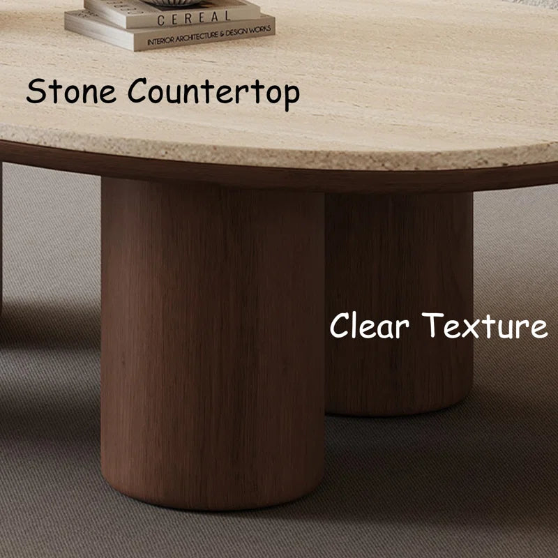 Japandi Stone Tabletop Coffee Table - Masiyah