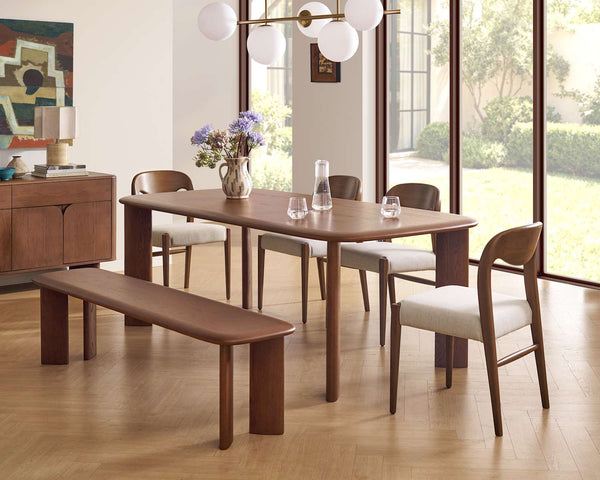 Japandi Solid Oak Bench with Rounded Edges - Nico