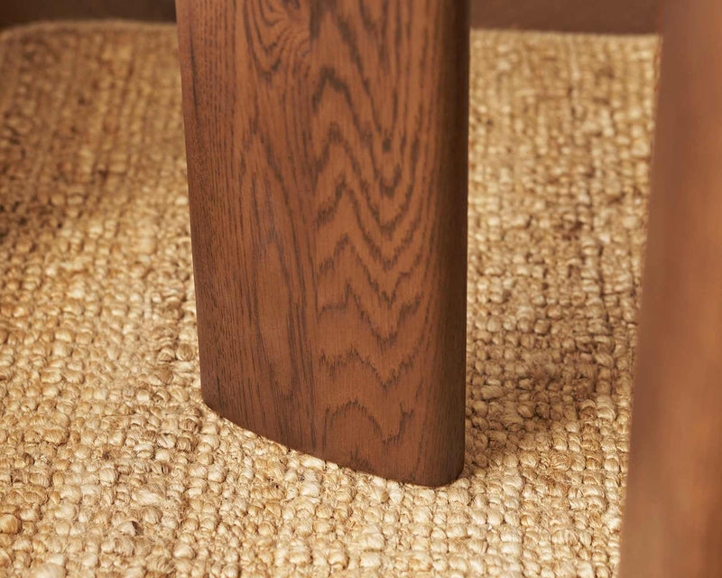 Japandi Solid Oak Console Table with Rounded Top - Nico