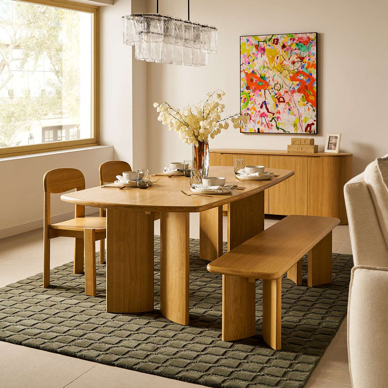Japandi Natural Wood Bench - Posey