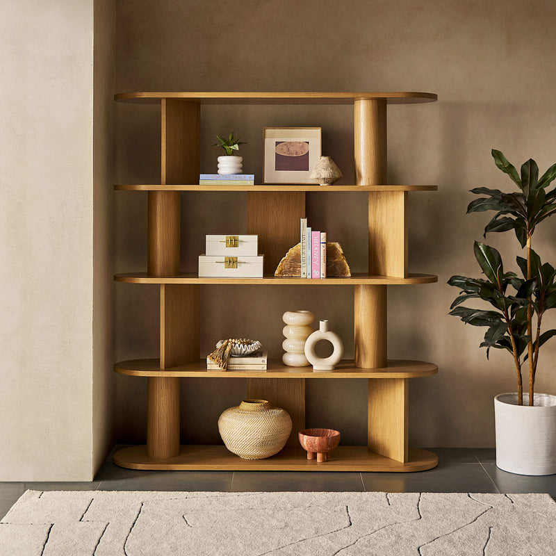 Japandi Open Oak Bookshelf - Posey
