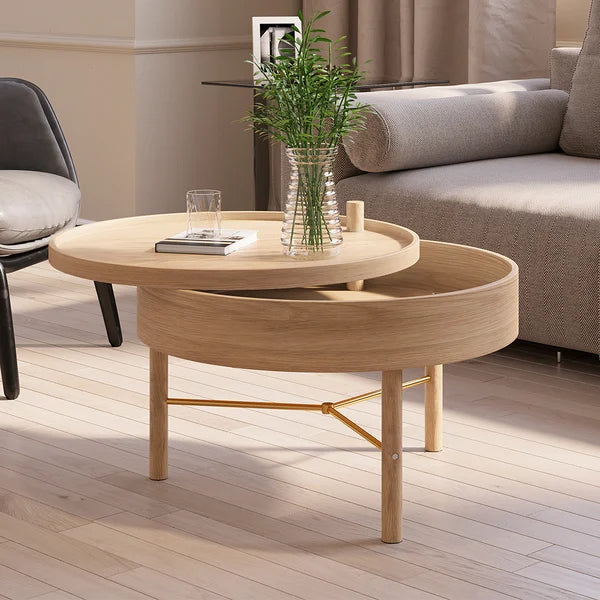 Round Japandi End Table