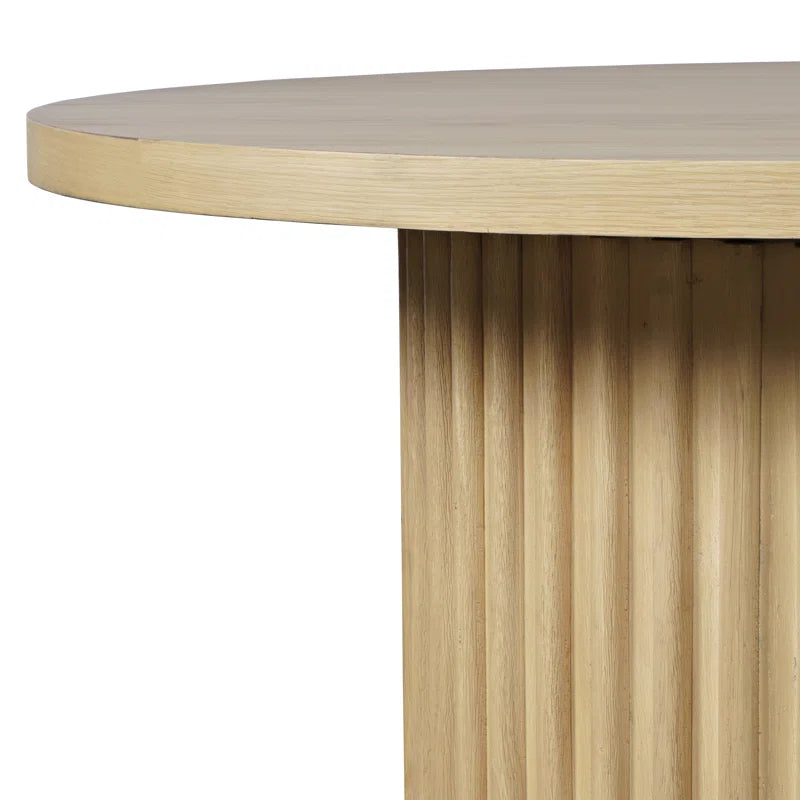 Japandi Fluted Pedestal Coffee Table - Auden