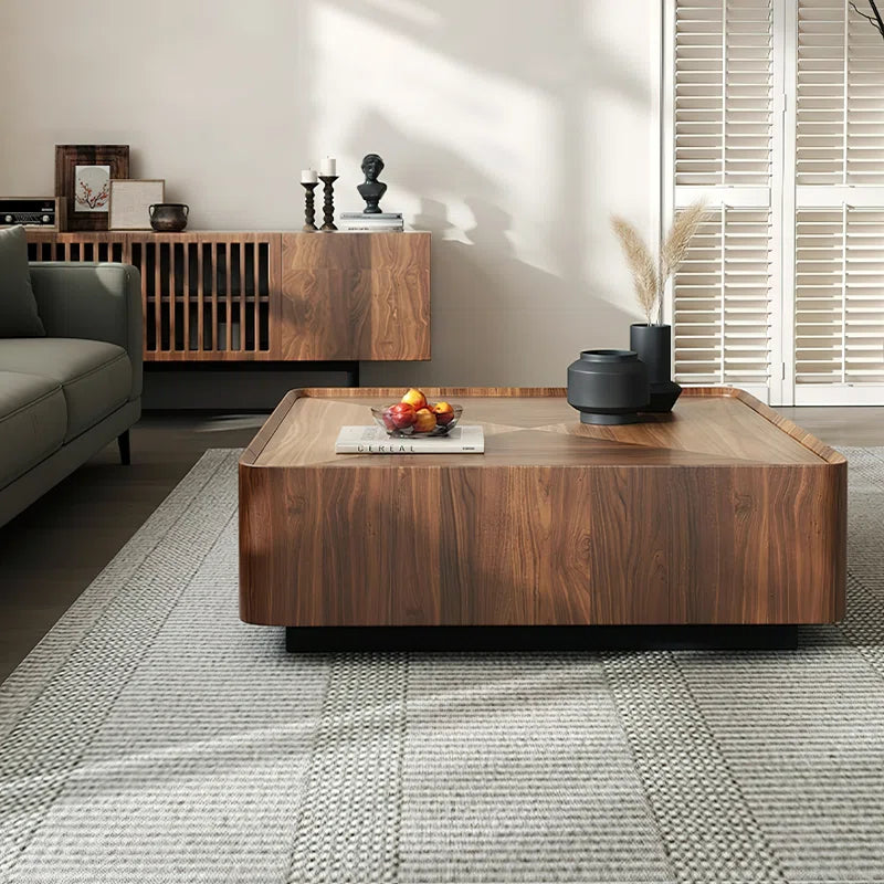 Japandi Square Walnut Coffee Table - Rubinder