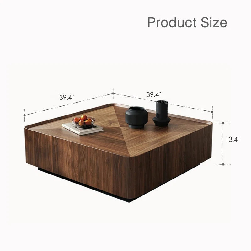 Japandi Square Walnut Coffee Table - Rubinder