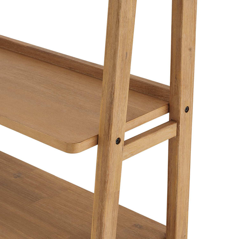 Japandi Acacia Ladder Bookshelf, Large - Seb